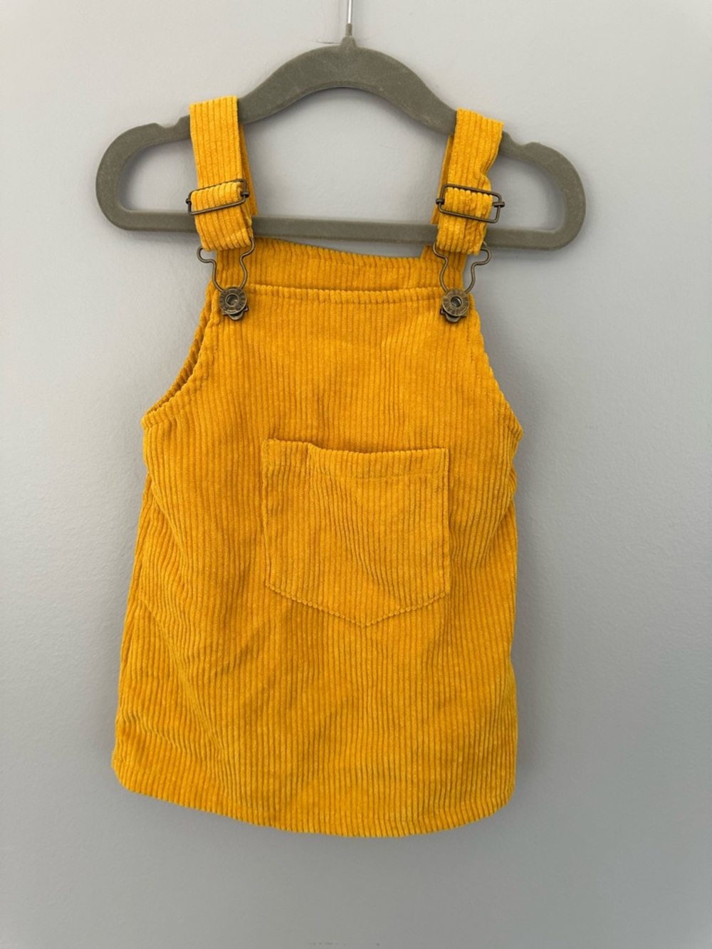 Baby : Yellow Corduroy Overall Dress